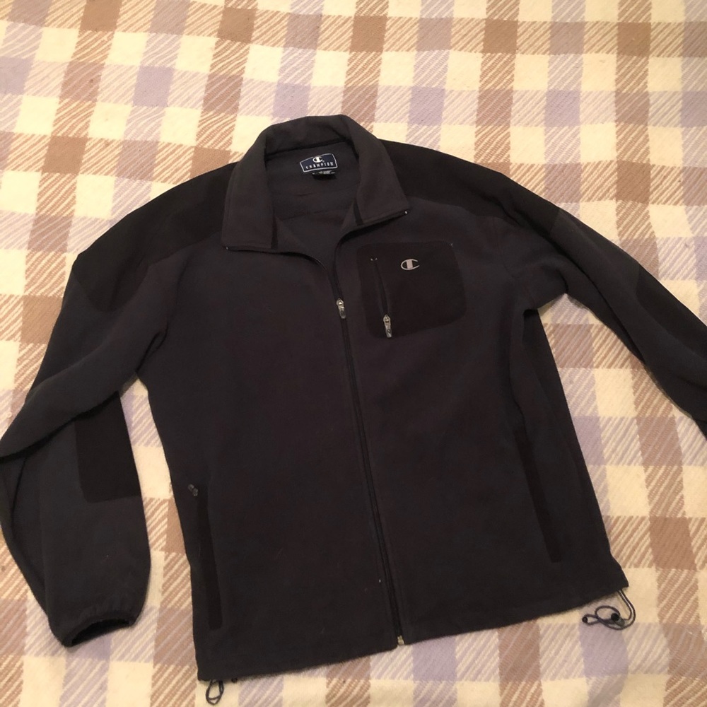 Vintage champion soft shell fleece full zip Grey